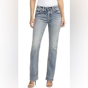 NWT Silver Jeans Co. Women's Suki Mid Rise Curvy Baby Bootcut Jeans size W34 L31